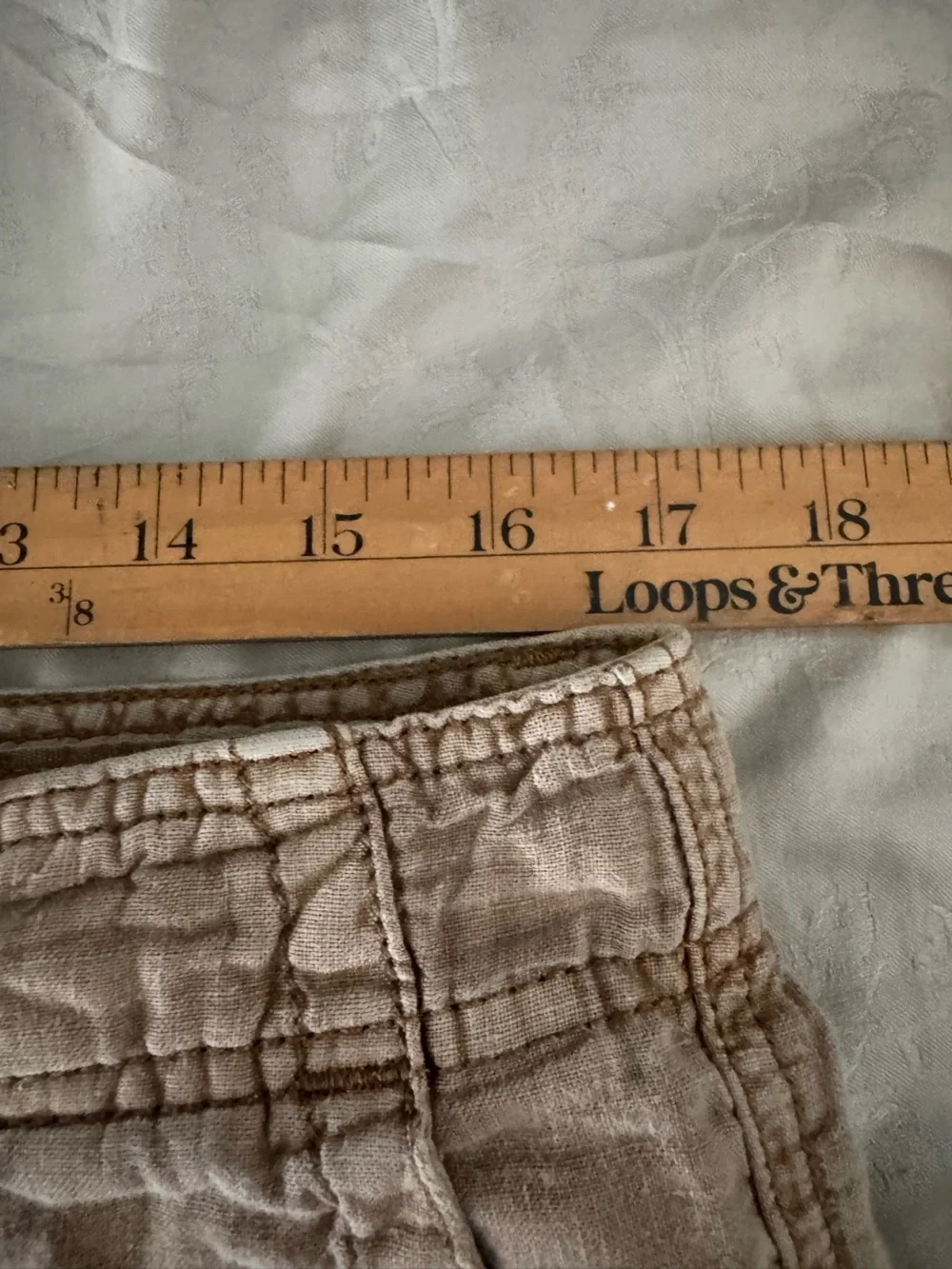 Lucky Brand 100% Linen  Shorts Men’s 31 Khaki Tan 9” Casual Summer Classic